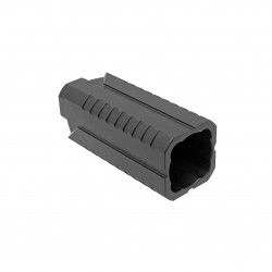 AR 9 Muzzle Diverter 1/2x36 Steel Flash Can - Black